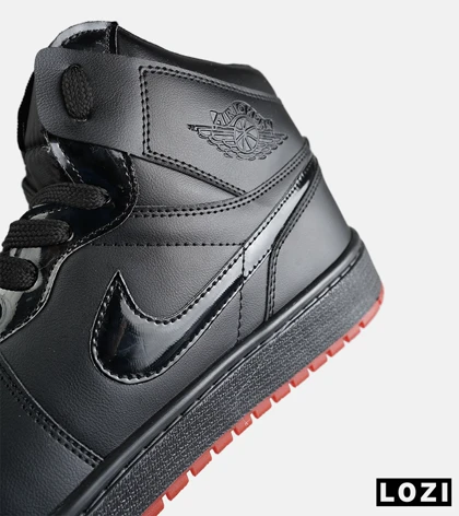 کفش کتانی ساق‌دار مردانه و زنانه مشکی قرمز NIKE jordan 1 مدل 8775