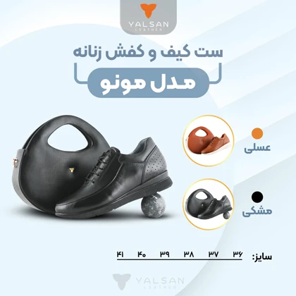 ست کیف و کفش زنانه چرم یلسان مدل مونو کد 907-NIHA-MC