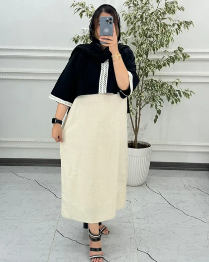 کراپ سارافون نوار گیپور لینن 1367
