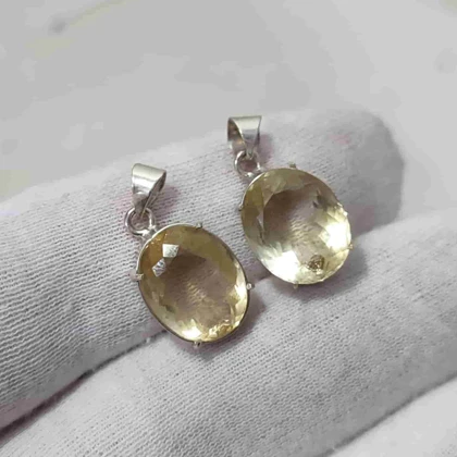 آویز نقره با سنگ سیترین اصل کد 1000