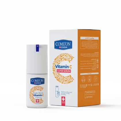 سرم ویتامین C روشن‌کننده صورت کامان Comeon مدل Super Serum مناسب انواع پوست حجم 30 میلی‌لیتر