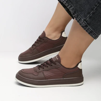 کفش و کتانی ونس راحتی زنانه و دخترانه رنگ قهوه ای کد M780