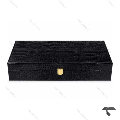 جعبه 12 تایی چرمی ساعت مچی مشکی Watches-Box-12-10776-U