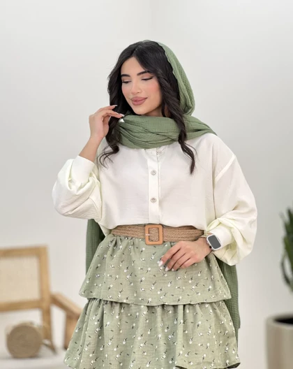 شومیز و دامن گل‌دار گلرو(23)کد:5179