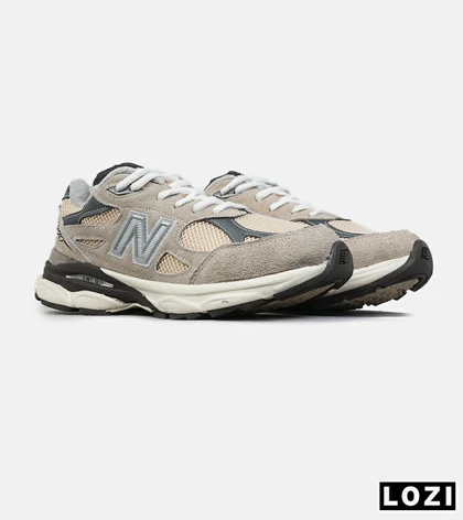 کفش کتانی مردانه و زنانه کرم طوسی NEW BALANCE 990 مدل 8742