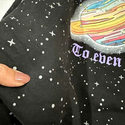 بلوز دورس وارداتی لاینردار کهکشان ستاره دار مشکی