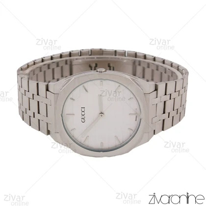 ساعت گوچی مردانه نقره ای صفحه سفید 105741