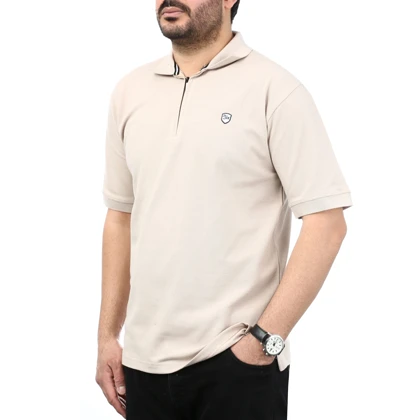 پولوشرت آستین کوتاه نیم زیپ مردانه مدل 651346