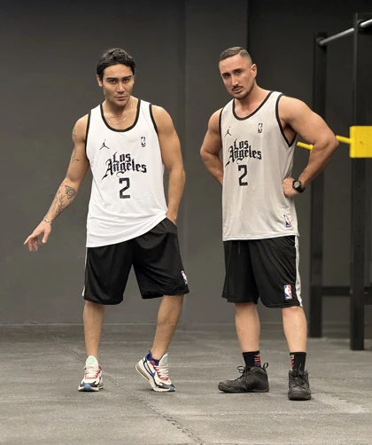 ست بسکتبالی لس آنجلس (Los Angeles) پارچه فلامنت سوزنی طرح آجری (8 رنگ)