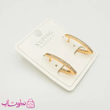 گوشواره زنانه ژوپینگ نگین‌دار