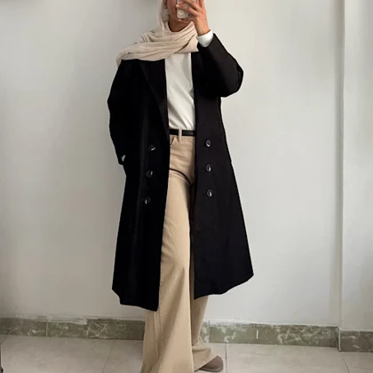 ترنچ کت بلند ماوی