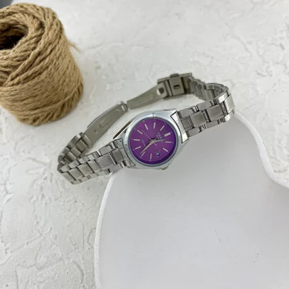 ساعت مچی زنانه طرح کاسیو با صفحه بنفش شیک