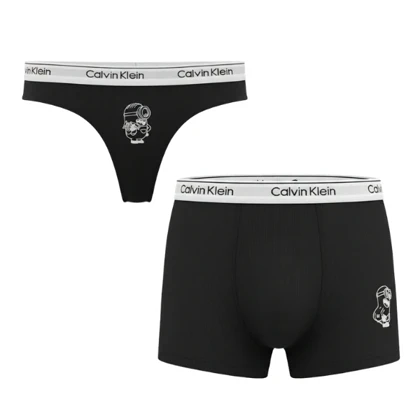 ست شورت کاپلی کبریتی طرح مینیون مشکی