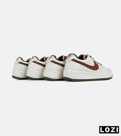 کفش مردانه و زنانه سفید قهوه ای NIKE AIR FORCE مدل 7418