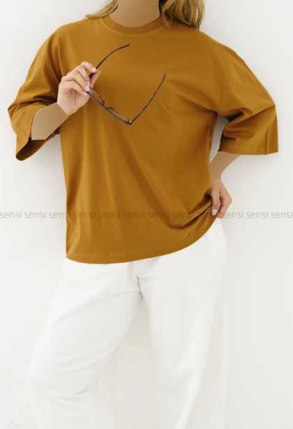 تیشرت زنانه باکسی رنگی کد1006272