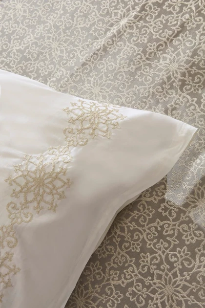 سرویس روتختی دو نفره Karaca Home مدل Rosette پنبه پلی‌استر - ذغالی