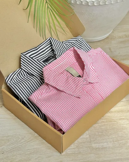 شومیز دو رنگ 19069