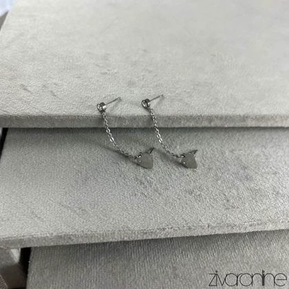 گوشواره زنانه دوتایی مدل قلب 20397