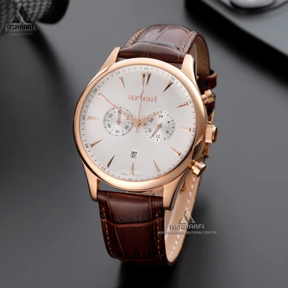 ساعت اکسنت بند چرمی Axcent AX183006RGW