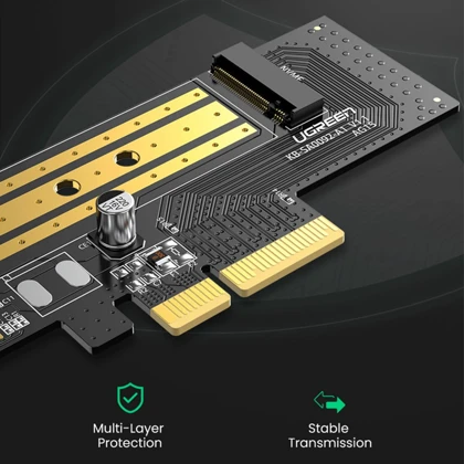 تبدیل PCle 3.0X4 به SSD M.2 M-Key / M.2 B-Key یوگرین Ugreen CM302 70504