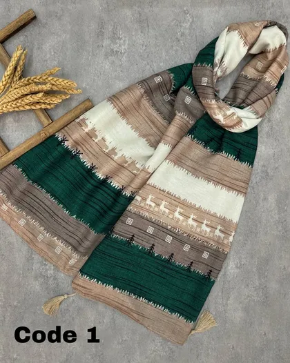 شال نخی میکس سبز 3509