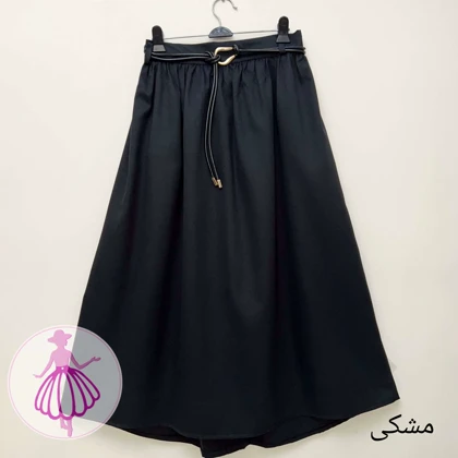 دامن کتان کجراه پرچین بلند در رنگبندی متنوع