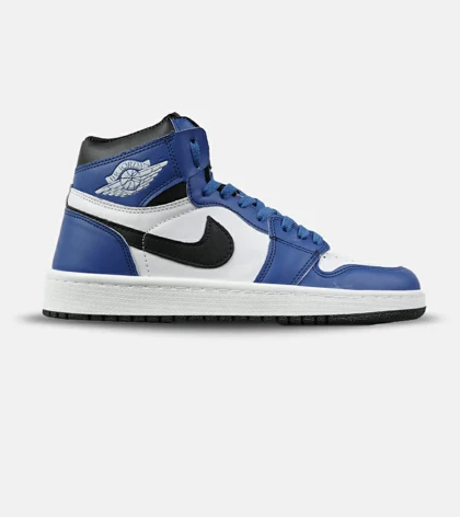 کفش کتانی ساق‌دار مردانه و زنانه مشکی سفید آبی NIKE jordan 1 مدل 7699