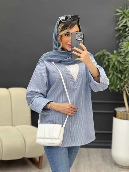 شومیز ترکیبی راه راه