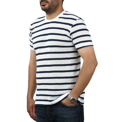 تیشرت آستین کوتاه بافت مردانه سیزر مدل 15512064