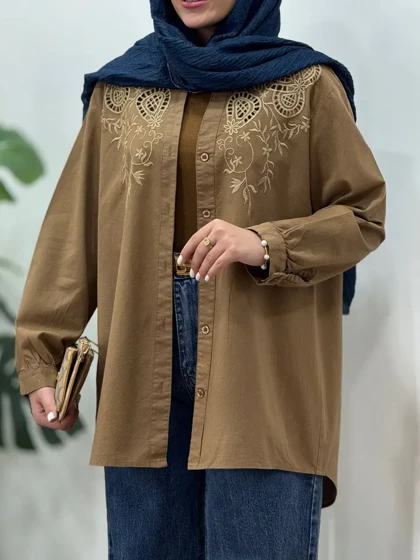 مانتو لینن پنبه سوزندوزی 2