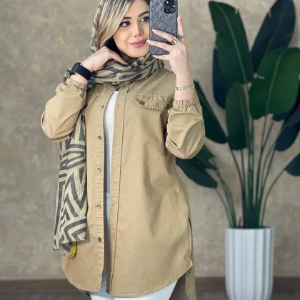 **🔱 مانتو کتان کاغذی بغل زیپ | کد: 6361**