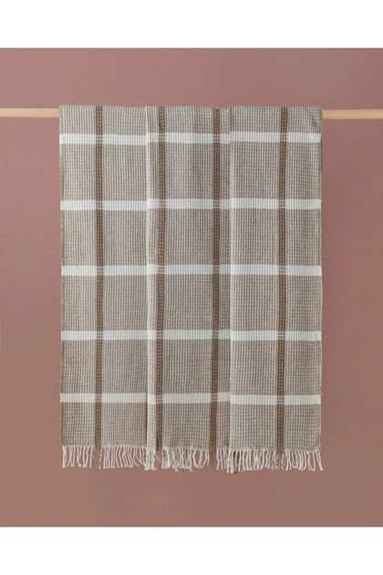 شال مبل English Home مدل Damasko پلی‌استر - قهوه‌ای