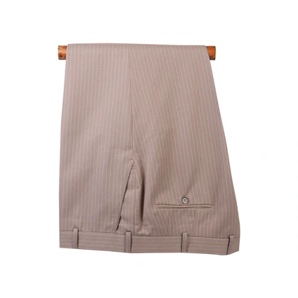 کت و شلوار دو دکمه نسکافه ای راه راه