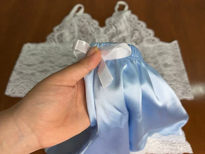 ست نیم‌تنه گیپور و شلوارک مدل 028