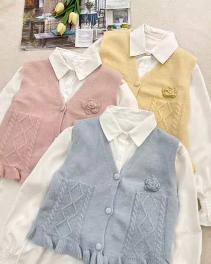 جلیقه بافت تک گل کد 5340