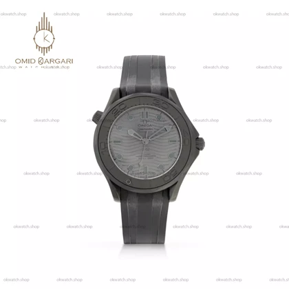 ساعت مچی امگا سیمستر اتوماتیک تمام مشکی بند رابر Omega Seamaster