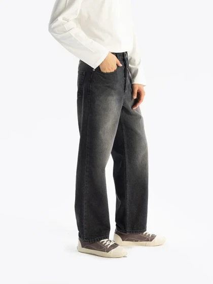 شلوار جین رگولار ( نیم بگ ) زغالی / برند جیستو Giesto ترکیه