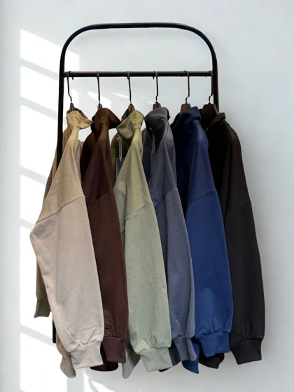 ست دو تیکه دورس زنانه نیم زیپ و شلوار بگ داخل کرک