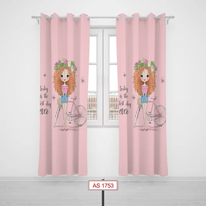 پرده پانچی اتاق کودک برند مینوریا کیدز طرح دخترانه کد p-277