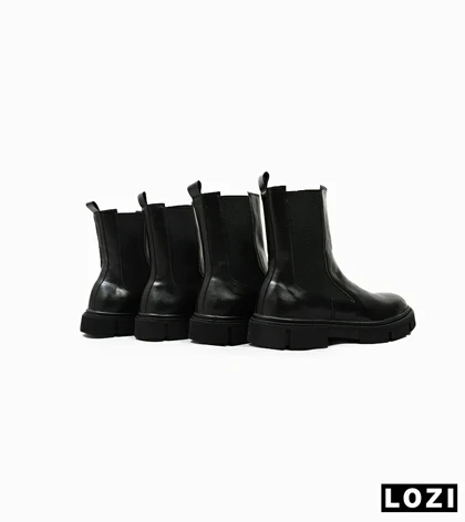 بوت مردانه چرمی مشکی ZARA