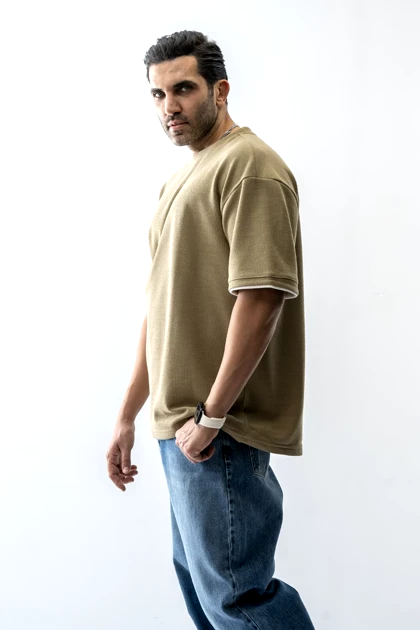 تیشرت آستین کوتاه ژاکارد جودونی مردانه