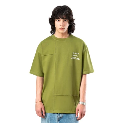 زیگ تیشرت آستین کوتاه olive just be tshirt-9837