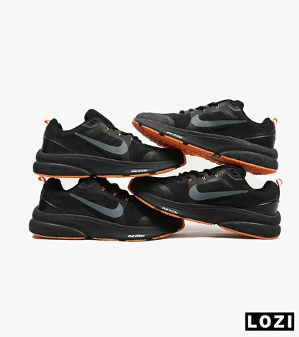 کفش کتانی بزرگ پا مشکی نارنجی NIKE zoom