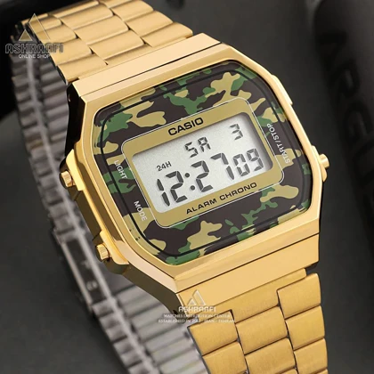 ساعت کاسیو نوستالژی صفحه ارتشی Casio A168WEGC-3DF