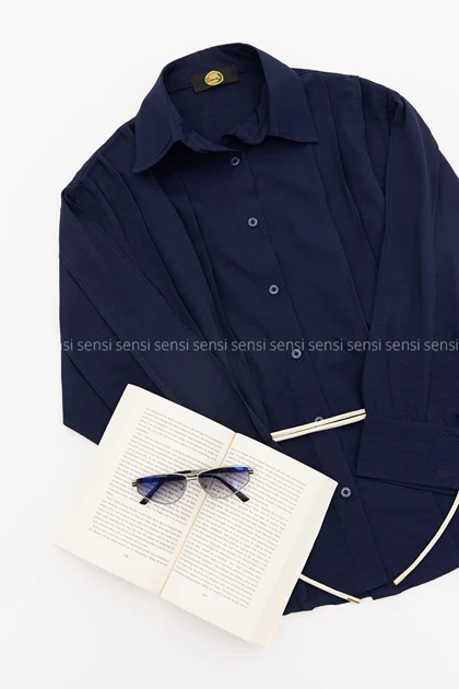 شومیز جلو پیله کمر بندی کد1005725