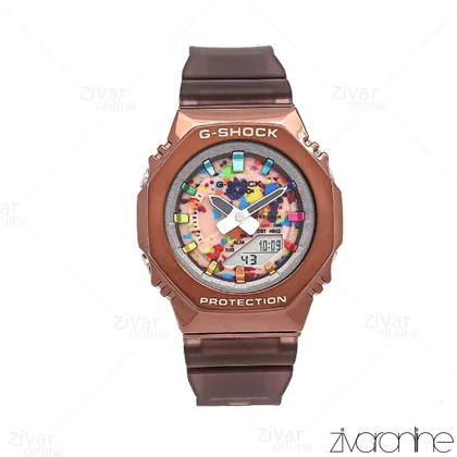 ساعت جی شاک GM-S2100 زنانه چند موتوره قهوه ای صفحه آبرنگی 106387