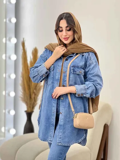 مانتو جین جیب پاکتی ناهید