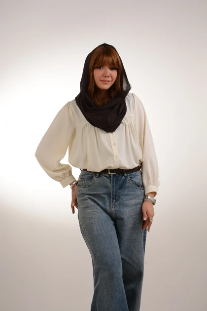 شومیز ژاکلین سینه چین ابرا