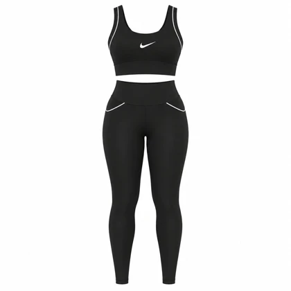 ست نیم‌تنه و لگ ورزشی زنانه مغزی‌دار MB FITNESS کد 66888
