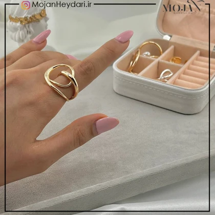 انگشتر زنانه آبکاری نقره رنگ ثابت کد ta10014